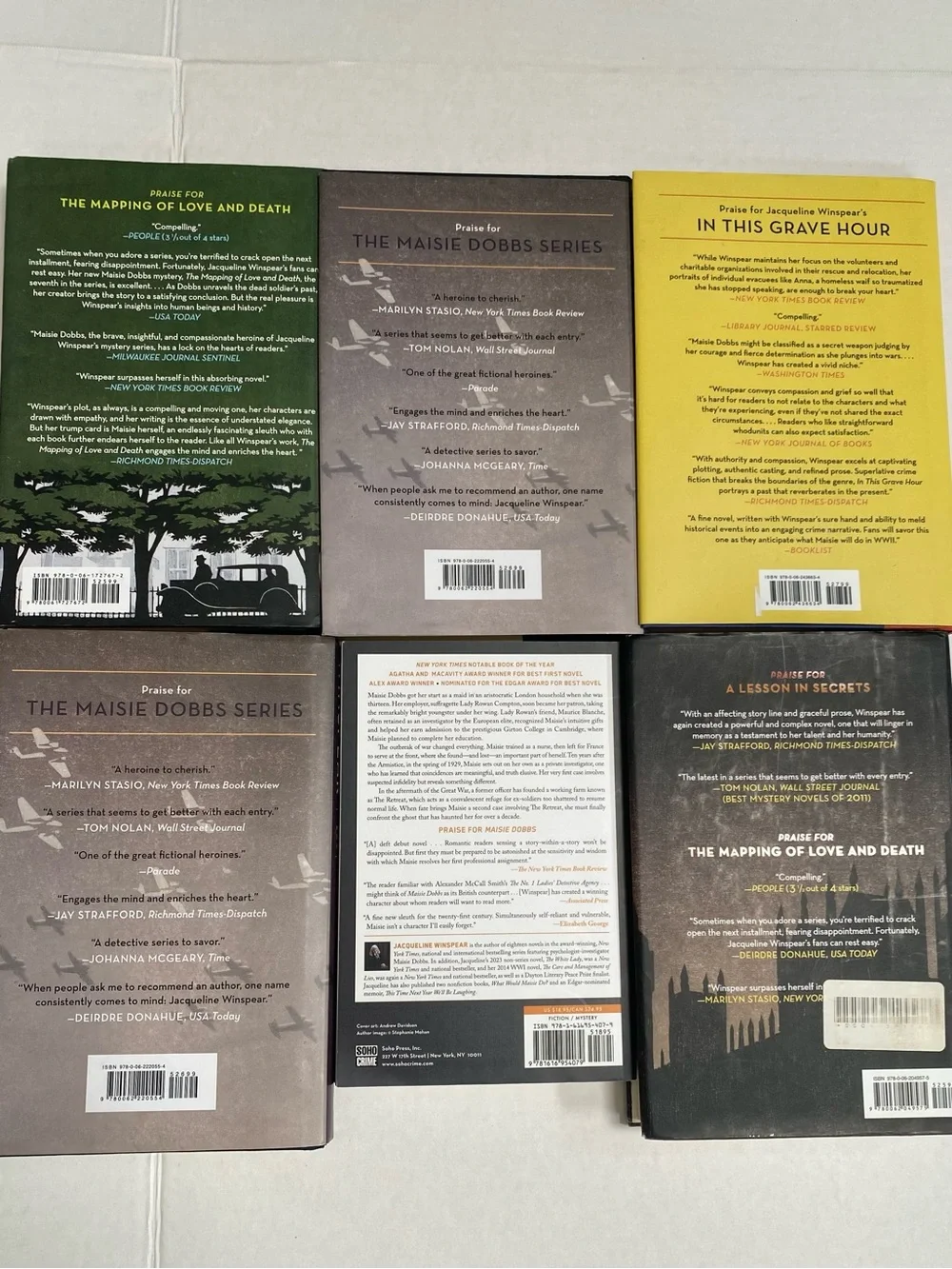 Lot of six Maisie Dobbs mysteries